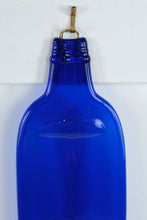 Load image into Gallery viewer, Flattened Cobalt Blue Glass Bottle Wall Art – Upcycled Decorative Glass Hanging

