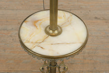 Load image into Gallery viewer, Antique Brass Bridge Floor Lamp With Marble Table Oil Lamp Style 70 Inch
