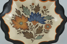 Load image into Gallery viewer, Flora Gouda Plateel Holland Handwerk Scalloped Floral Bowl – Hand-Painted Dutch Pottery (7.75”)
