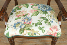 Load image into Gallery viewer, The Bloomfield Arm Chair – Tapered Reeded Legs – Fresh Floral Upholstery
