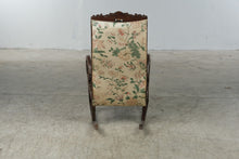 Load image into Gallery viewer, Antique Victorian Carved Wood Rocking Chair with Floral Upholstery
