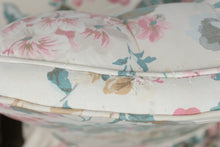 Load image into Gallery viewer, Pair of Vintage Floral Upholstered Slipper Chairs with Skirted Bases
