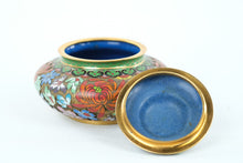 Load image into Gallery viewer, Small Floral Cloisonne Lidded Jar
