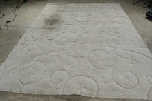 Load image into Gallery viewer, Safavieh Florida Shag SG455 Cream 8 x 10 Area Rug Scroll Floral Pattern
