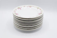 Load image into Gallery viewer, Crown Liara Bavaria China Pink Floral Gold Trim Dinnerware Set 66 Pieces
