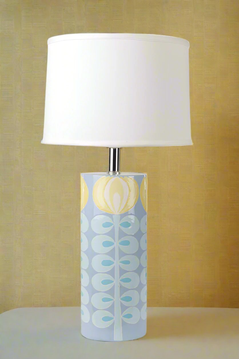 Jill Rosenwald Cylinder Stemmed Floral Lamp