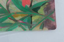 Load image into Gallery viewer, Handmade Botanical Decoupage Glass Platter Tropical Flower 16 x 8
