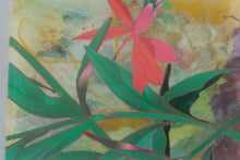 Load image into Gallery viewer, Handmade Botanical Decoupage Glass Platter Tropical Flower 16 x 8
