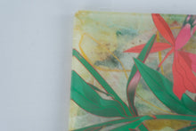 Load image into Gallery viewer, Handmade Botanical Decoupage Glass Platter Tropical Flower 16 x 8
