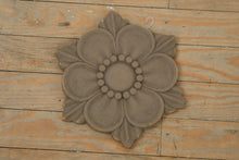 Load image into Gallery viewer, Pair of Decorative Carved Wood Wall Plaques – Rustic Floral Medallion Set
