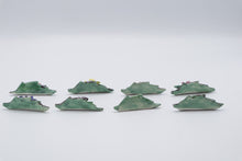 Load image into Gallery viewer, Vintage Ceramic Leaf Place Card Holders Set of 8 Applied Flowers
