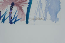 Load image into Gallery viewer, Daniel Nitz Signed Abstract Floral Watercolor Framed Art 41 x 33

