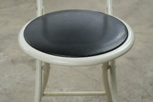 Load image into Gallery viewer, Cosco Folding Counter Stool Chair Black Padded Seat White Metal Frame
