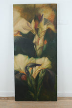 Load image into Gallery viewer, Floral Folding Room Divider Screen Hand Painted Style 4 Panel 72 Inch
