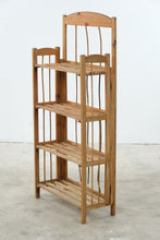 Load image into Gallery viewer, Wood Folding Four-Tier Bookshelf with Slatted Shelves
