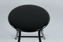 Load image into Gallery viewer, Black Folding Padded Stool Metal Frame Portable Seat 12 5 x 18 5

