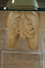 Load image into Gallery viewer, One-of-a-Kind Foo Dog Console Table with Acrylic Stands &amp; Glass Top
