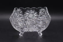 Load image into Gallery viewer, Vintage Hand Cut Crystal Footed Centerpiece Bowl Pinwheel Starburst 8 Inch
