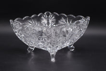 Load image into Gallery viewer, Vintage Hand Cut Crystal Footed Centerpiece Bowl Pinwheel Starburst 8 Inch
