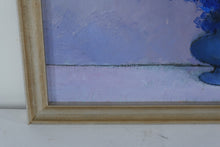 Load image into Gallery viewer, Original Floral Still Life Oil Painting Blue and Pink Bouquet 16x14 Framed
