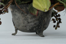 Load image into Gallery viewer, Department 56 Metal Planter Bowl Footed Grapevine Rim Antique Finish 12"
