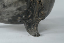 Load image into Gallery viewer, Department 56 Metal Planter Bowl Footed Grapevine Rim Antique Finish 12"
