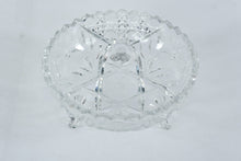 Load image into Gallery viewer, Vintage Cut Crystal Footed Bowl Floral Starburst Candy Dish
