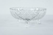 Load image into Gallery viewer, Vintage Cut Crystal Footed Bowl Floral Starburst Candy Dish
