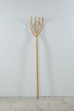 Load image into Gallery viewer, Antique Primitive Wooden 4 Tine Hay Fork Hand Formed Farm Tool 58 Inch
