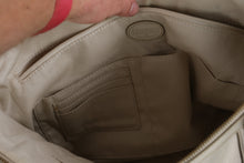 Load image into Gallery viewer, Fossil Leather Tote Bag Cream Rose Gold Metallic Colorblock Zip Top - Online Only
