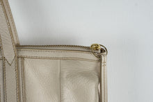Load image into Gallery viewer, Fossil Leather Tote Bag Cream Rose Gold Metallic Colorblock Zip Top - Online Only
