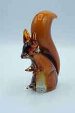 Load image into Gallery viewer, Hand-Blown Art Glass Squirrel Figurine, Amber Brown Glass

