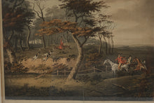 Load image into Gallery viewer, Antique D Wolstenholme Morning Fox Hunt Engraving Framed Equestrian Print
