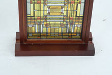 Load image into Gallery viewer, Frank Lloyd Wright Style Stained Glass Panel Tabletop Display Certified Design
