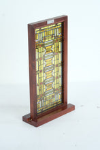 Load image into Gallery viewer, Frank Lloyd Wright Style Stained Glass Panel Tabletop Display Certified Design
