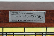 Load image into Gallery viewer, Frank Lloyd Wright Style Stained Glass Panel Tabletop Display Certified Design
