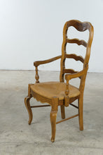 Load image into Gallery viewer, French Provincial Rush Seat Ladder Back Armchair
