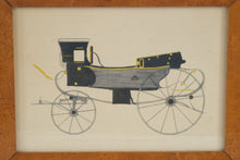 Load image into Gallery viewer, Vintage French Horse Drawn Carriage Prints Pair Framed Equestrian Wall Art
