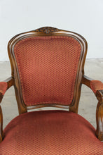 Load image into Gallery viewer, French Louis XV Style Carved Wood Armchair with Red Upholstery

