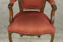 Load image into Gallery viewer, French Louis XV Style Carved Wood Armchair with Red Upholstery
