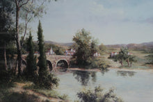 Load image into Gallery viewer, Bombay Company French Crossing Framed Landscape Print Rustic Bridge Wall Art
