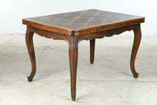 Load image into Gallery viewer, Vintage French Country Oak Draw Leaf Dining Table with Parquet Top
