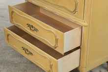 Load image into Gallery viewer, Vintage French Provincial Five-Drawer Tallboy Dresser in Antique Cream
