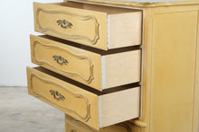 Load image into Gallery viewer, Vintage French Provincial Five-Drawer Tallboy Dresser in Antique Cream

