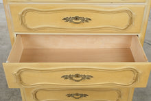 Load image into Gallery viewer, Vintage French Provincial Five-Drawer Tallboy Dresser in Antique Cream
