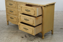 Load image into Gallery viewer, Vintage French Provincial Nine-Drawer Triple Dresser in Antique Cream
