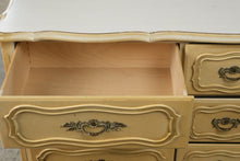 Load image into Gallery viewer, Vintage French Provincial Nine-Drawer Triple Dresser in Antique Cream
