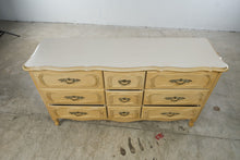 Load image into Gallery viewer, Vintage French Provincial Nine-Drawer Triple Dresser in Antique Cream
