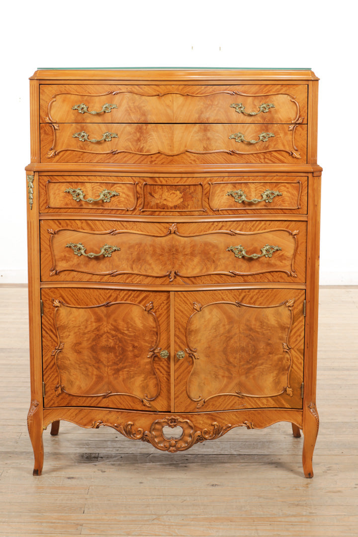 French Satinwood Chest of Drawers with Lower Cabinet