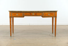 Load image into Gallery viewer, Antique French Satinwood Desk with Leather Inlay &amp; Brass Trim
